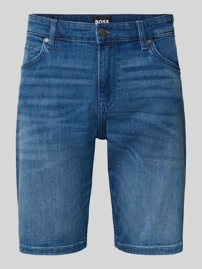 Produktfoto, Regular Fit Bermuda aus Baumwoll-Mix Modell 'P-Re.Maine' von BOSS, Herren Bermuda, mittleres Jeansblau, glatte Oberfläche, gerade Form