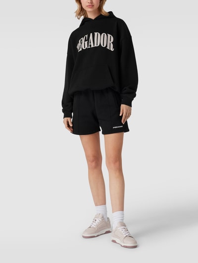 Pegador Oversized Hoodie mit Label-Print Black 1