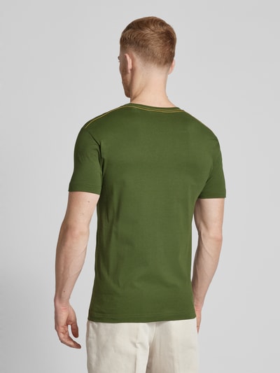 Gant T-Shirt mit Label-Stitching Oliv 5