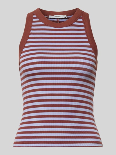 Productfoto, tanktop in riblook model 'SANNE' van Topshop, mix van katoen en elastaan, slim fit, ronde hals, dames, ruglengte maat S 51 cm