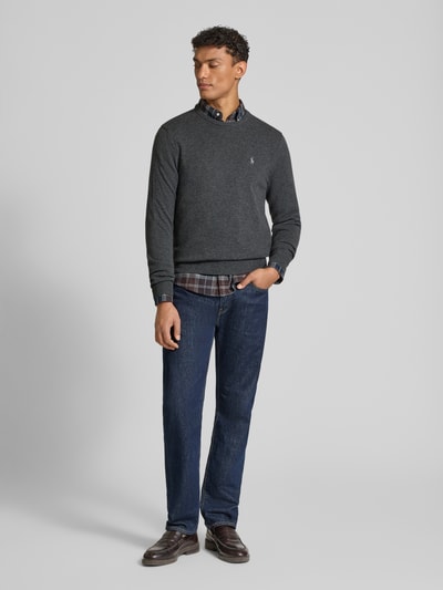 Polo Ralph Lauren Strickpullover mit gerippten Abschlüssen Anthrazit 1