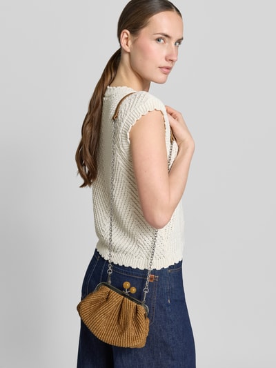 Weekend Max Mara Clutch aus Baumwoll-Mix Modell 'PALMAS' Camel 1