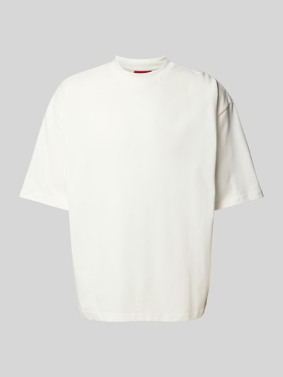 PROHIBITED Oversized T-Shirt mit geripptem Rundhalsausschnitt Offwhite 2