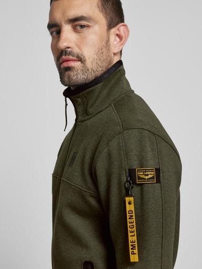 PME Legend Sweatjack met opstaande kraag Olijfgroen - 3