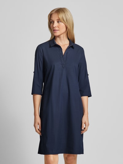 ROBE LÉGÈRE Knielange overhemdjurk in effen design Marineblauw - 4