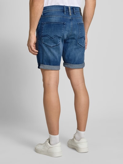 Replay Tapered fit korte jeans met knoopsluiting Blauw - 5