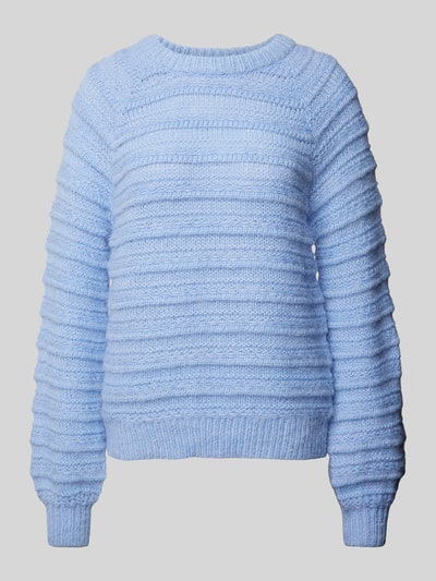 Pieces Regular Fit Strickpullover mit Strukturmuster Modell 'JAYDA' Hellblau 2