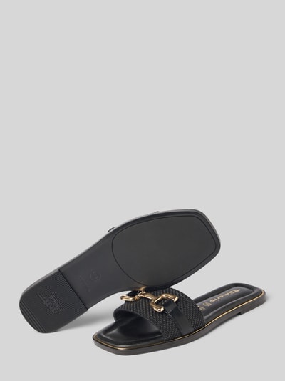 Tamaris Slippers met labeldetail Zwart - 4