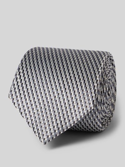 Productfoto, Seidenkrawatte im Allover-Look (7 cm) van JOOP! Collection in zilver en grijs met structuurpatroon van pure zijde, klassieke vorm, breedte 7 cm