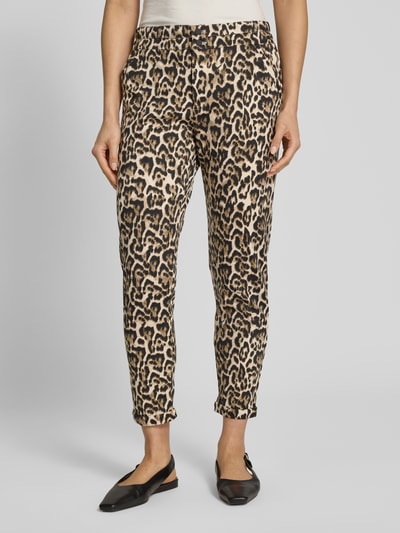 FREE/QUENT Spodnie wąskie z elastycznym pasem model ‘NANNI’ Jasnobrązowy 4