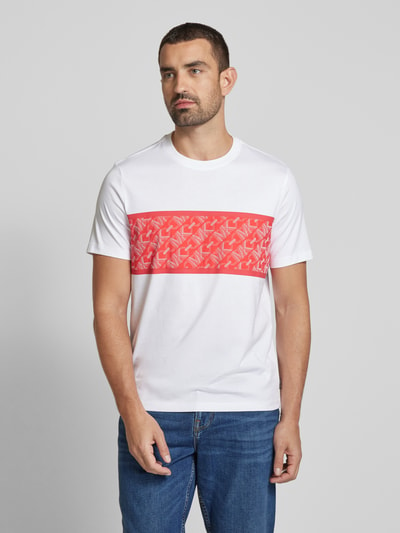 Michael Kors T-Shirt mit Label-Print Modell 'EMPIRE STRIPE' Weiss 4