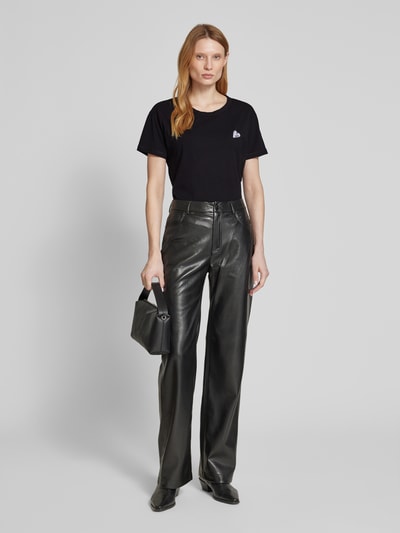 Zadig & Voltaire T-shirt met motief- en labelstitching, model 'MARTA' Zwart - 1