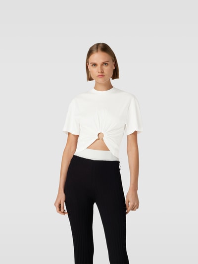 Rabanne T-Shirt mit Zierbesatz Offwhite 4