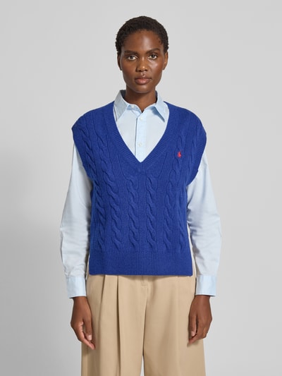 Polo Ralph Lauren Strickpullunder mit Zopfmuster Blau 4