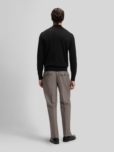 BOSS Regular fit pullover van zuivere scheerwol model 'Bjarno' Zwart - 5
