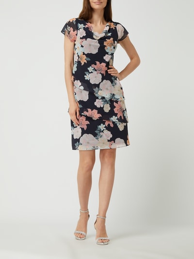 Christian Berg Cocktail Cocktailkleid aus Chiffon Marine Melange 1