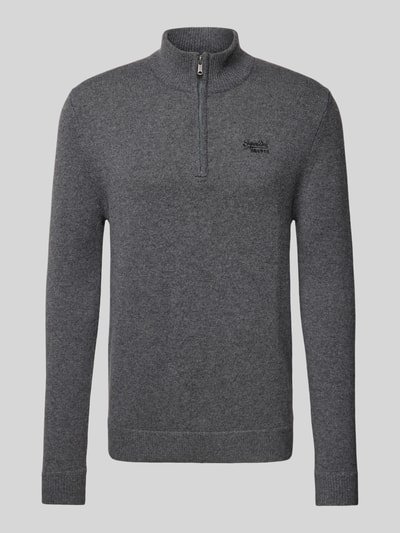 Superdry Gebreide pullover met opstaande kraag Donkergrijs - 2