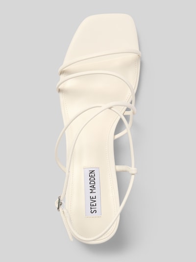 Produktfoto, Sandaletten mit Keilabsatz Modell 'Remmi' von Steve Madden in Creme, Abgerundete-Spitze, Riemen, Glatte Sohle, Absatzhöhe 6 cm