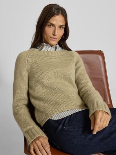 Hemisphere Gebreide pullover van kasjmiermix met ronde hals Rietgroen - 3