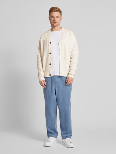 Jack & Jones Premium Strickjacke mit Zopfmuster Modell 'MARKUS' Offwhite 1