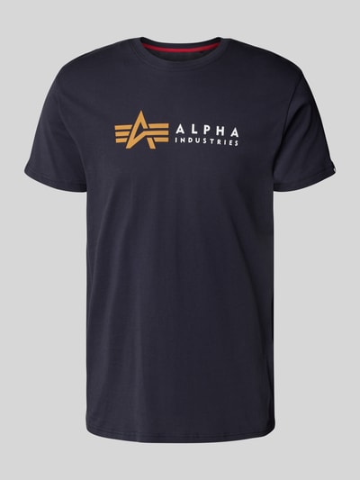 Alpha Industries T-Shirt mit Label-Print Dunkelblau 2