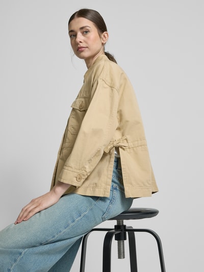 Weekend Max Mara Jacke aus Baumwoll-Leinen-Mix mit Brusttaschen Sand 3
