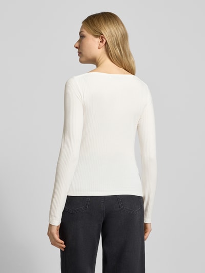Tom Tailor Denim Slim fit shirt met lange mouwen van viscosemix Offwhite - 5