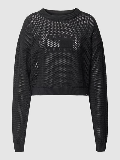 Tommy Jeans Semitransparenter Strickpullover mit Rundhalsausschnitt Black 2