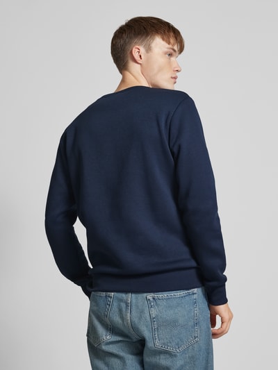 Jack & Jones Sweatshirt met labelprint, model 'FERRIS' Marineblauw - 5