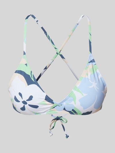 Roxy Bikinitop met halter en bloemenmotief Lichtblauw - 1