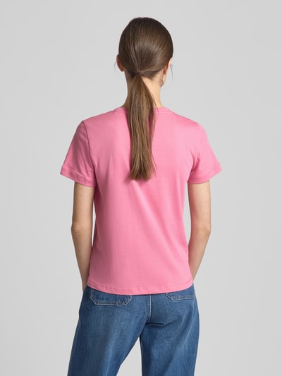 Tom Tailor Regular Fit T-Shirt aus reiner Baumwolle Pink 5