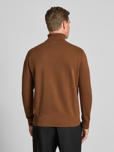 Tom Tailor Denim Regular Fit Rollkragenpullover aus reiner Baumwolle Camel 5