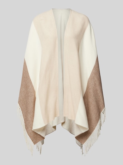 WHITE LABEL Poncho met franjes Beige - 2