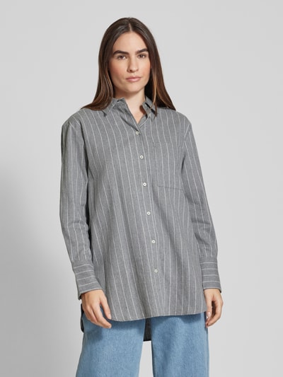 Marc O'Polo Regular Fit Bluse aus Baumwoll-Flanell Hellgrau 4