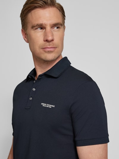 ARMANI EXCHANGE Poloshirt mit Label-Print Dunkelblau 3