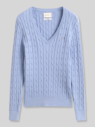 GANT Regular Fit Pullover aus Baumwoll-Mix mit Logo-Stitching Hellblau 2