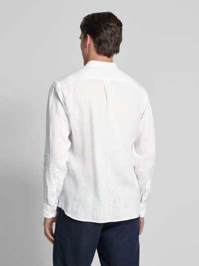 Fynch-Hatton Regular Fit Leinenhemd mit Stehkragen Weiss 5