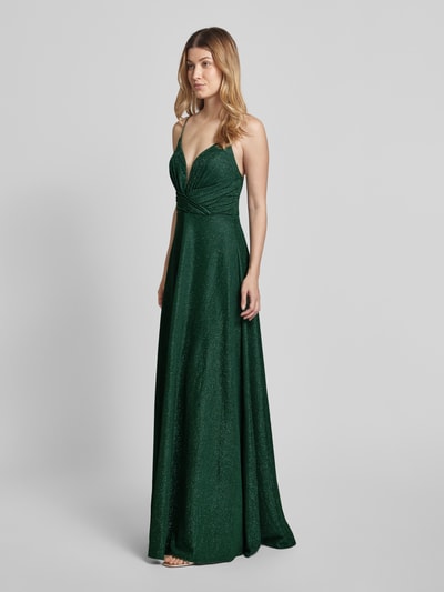 Luxuar Abendkleid mit tiefem V-Ausschnitt Dunkelgruen 1