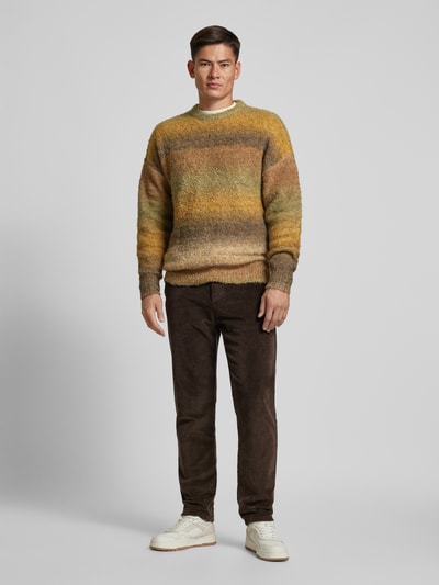 JAKE*S STUDIO MEN Gebreide pullover met extra brede schouders Donkerbruin - 1