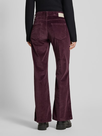 Brax Flared stoffen broek met Franse steekzakken, model 'Maine' Aubergine - 5