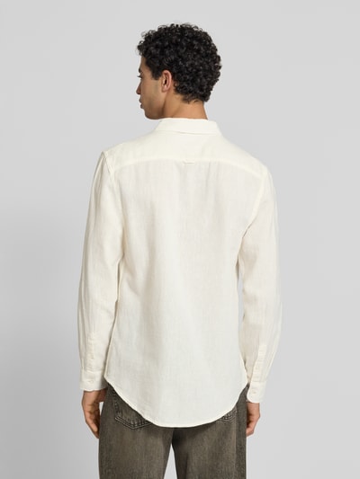 Tommy Jeans Regular Fit Freizeithemd aus Leinen-Baumwoll-Mix Offwhite 5