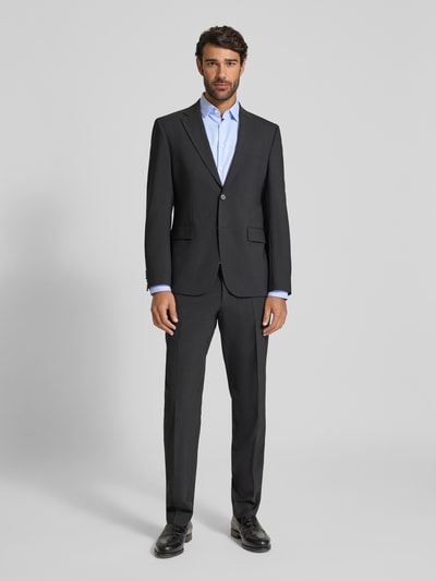 Jake*s Slim Fit Business-Hemd mit Strukturmuster Bleu 1