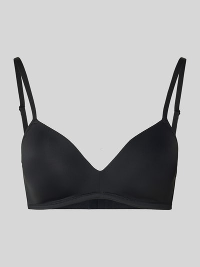Produktfoto, Regular Fit BH mit Hakenverschluss von Skiny in Schwarz, Elastischer-Material-Mix, verstellbare Spaghettiträger, glatte Oberfläche