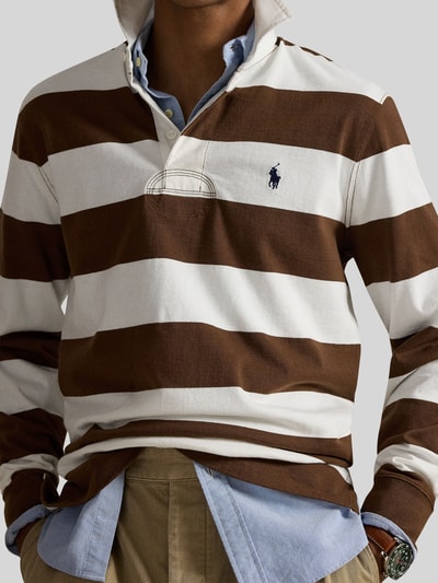 Polo Ralph Lauren regular fit rugbyshirt van puur katoen Middenbruin - 3