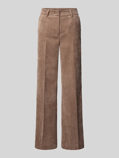 Cambio Wide Fit Cordhose mit Bügelfalten Modell 'Amelie' Taupe 2
