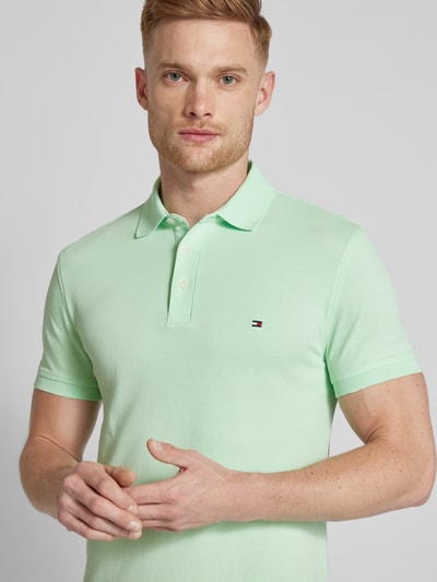 Tommy Hilfiger Slim Fit Poloshirt mit Label-Stitching Mint 3