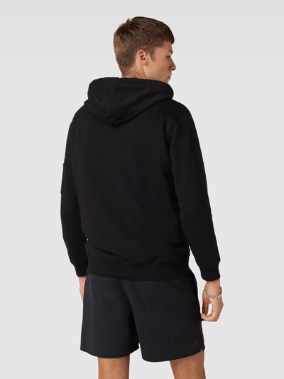 Alpha Industries Hoodie met labelapplicatie, model 'X-FIT' Zwart - 5