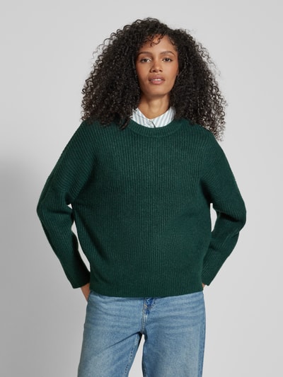 mbyM Gebreide pullover met ronde hals, model 'Gillian' Donkergroen - 4