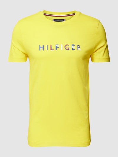 Tommy Hilfiger T-shirt met labelprint Geel - 2