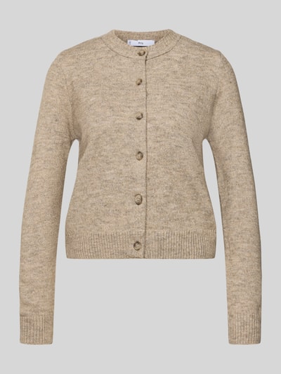 Produktfoto, Regular Fit Cardigan mit Woll-Anteil Modell 'Nekka' von Mango in Beige, Rundhalsausschnitt, Knopfleiste, elastische Abschlüsse